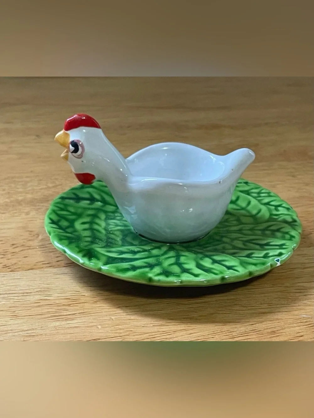 Ceramic Chicken Egg Cup Holder Colorful Glazed Figurine